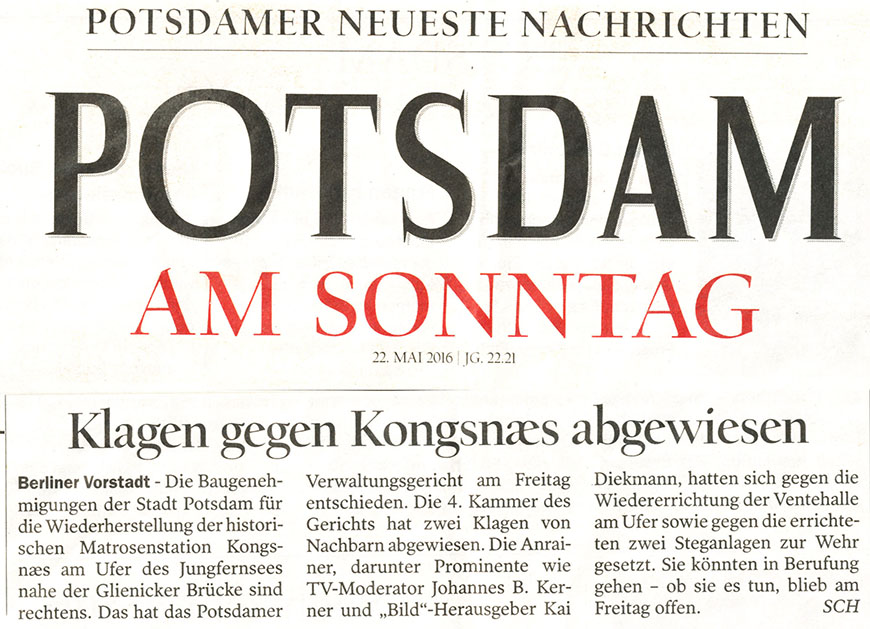 Potsdamer Neue Nachrichten - 22.05.2016