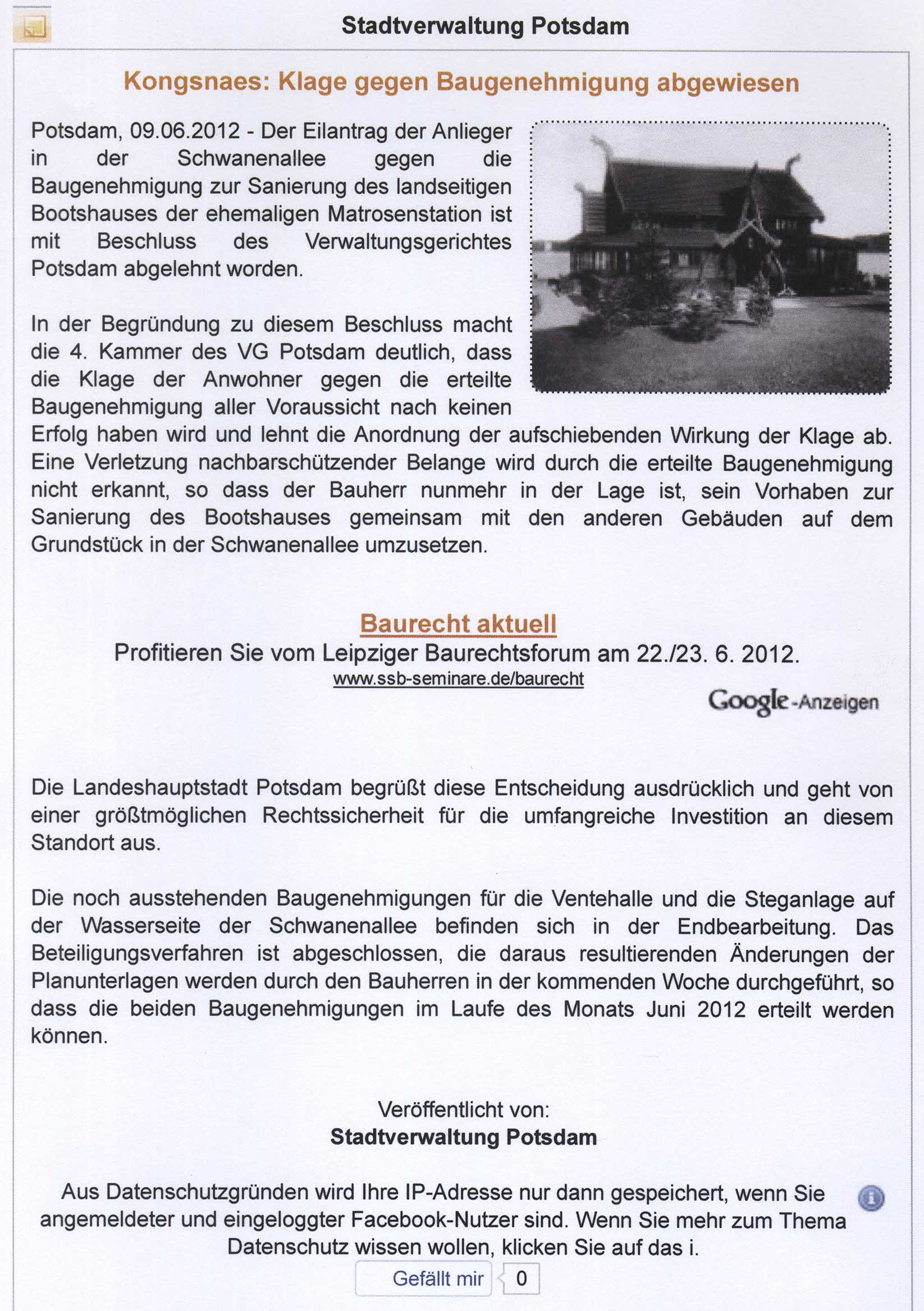 Stadtverwaltung Potsdam - 09.06.2012